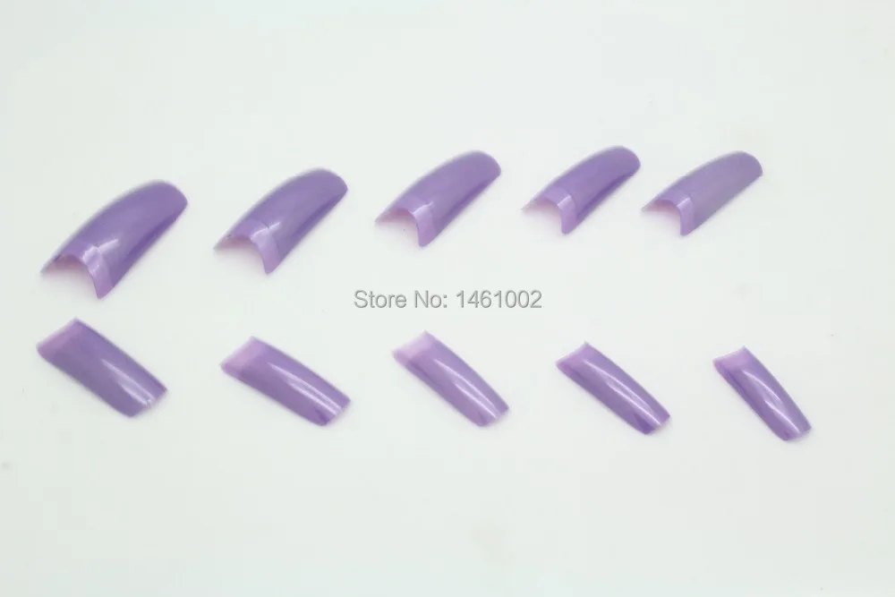 500pcs/lot  Style False Fake Acrylic Nails Half Artificial purple color Tips Nail Art Sale Free Shipping