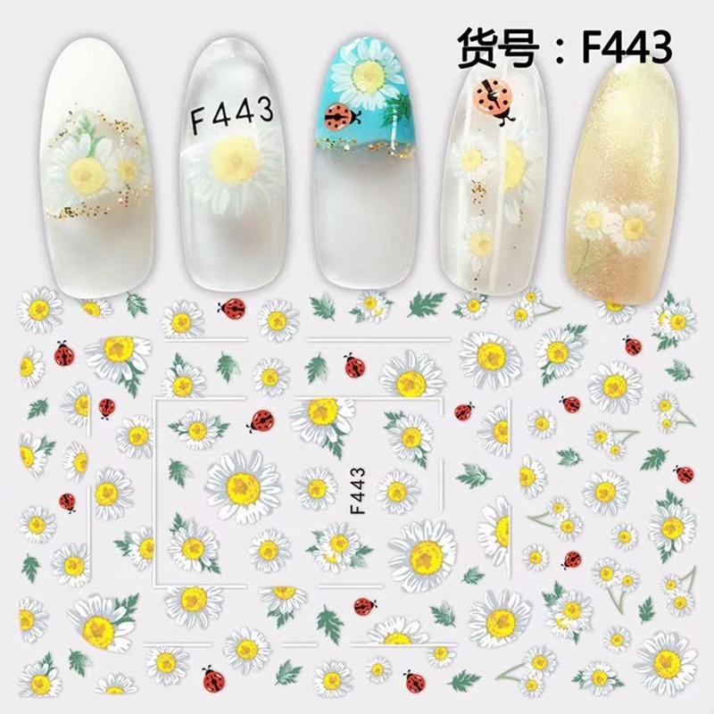 Self-adhesive Insect Nail Sticker Decals For Nail Art Tips Decorations Manicure Fake Nails Supplies Butterfly Dragonfly Bee