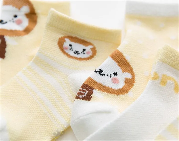 5 Paare/los Infant Baby Socken Für Mädchen Jungen Sommer Mesh Dünne Baby Socken Baumwolle Casual Druck Neugeborenen Kleinkind Junge Socke 0-24Month – Detail 12