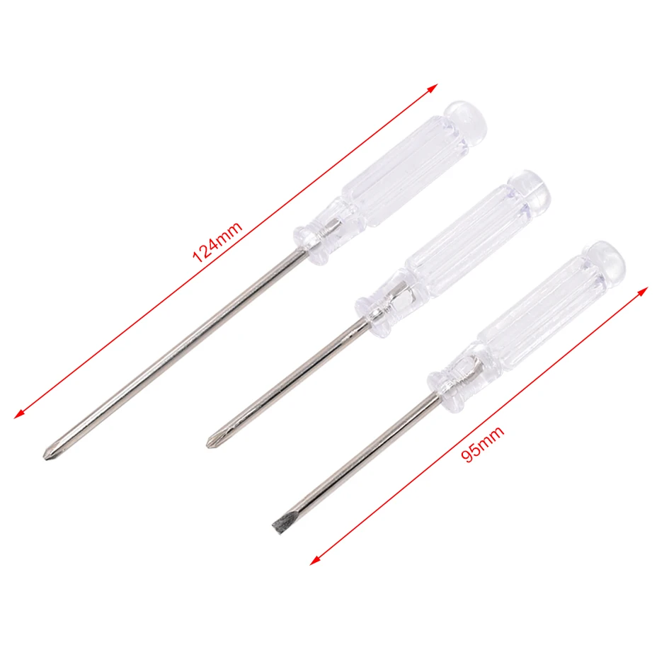 Cheapest Transparent Handle PH0 3.0mm Phillips Screwdriver Flathead Slotted Screwdrivers Wholesale 500pcs/lot