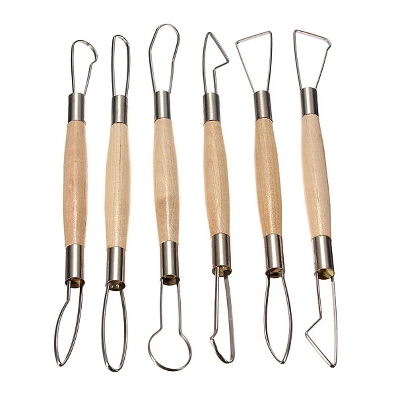 6 pcs Ribbon 8 inch Sculpting Tools Set Pottery Ceramic Modeling Tools Polymer Clay Tool set Pottery Sculpture Tools