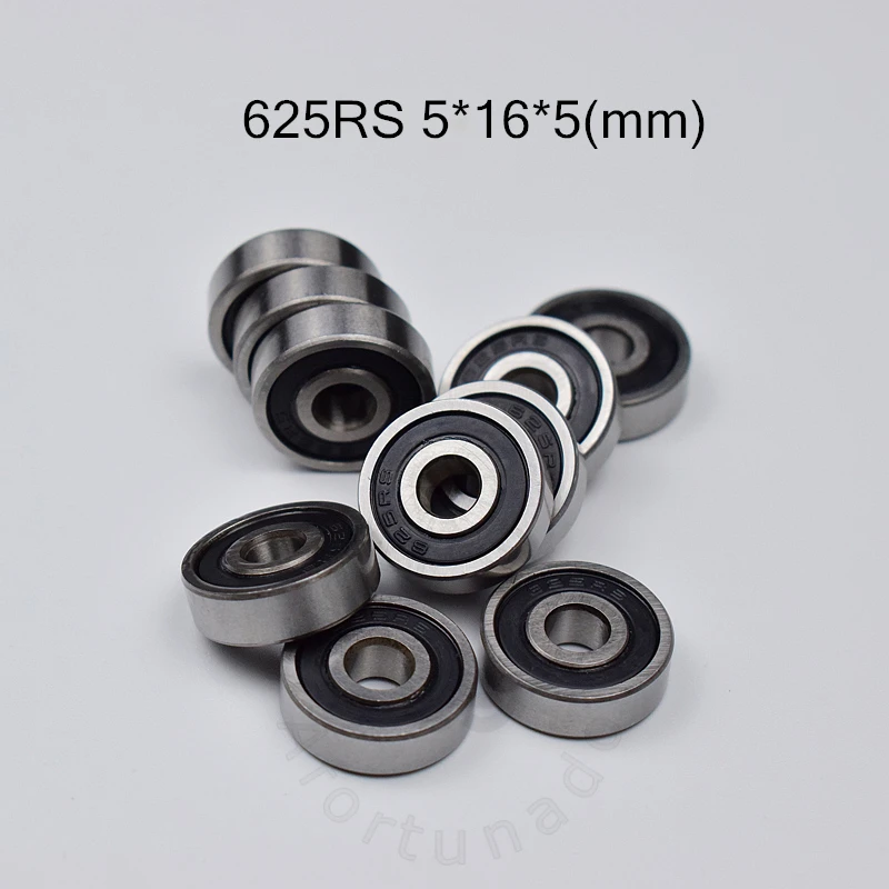 Bearing 10 Pieces 625RS 5*16*5(mm) chrome steel rubber Sealed High speed Mechanical equipment parts