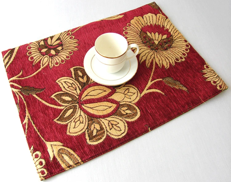 Red upscale fashion trade European pastoral coffee table cloth table Bubu arts table flag table mats Specials