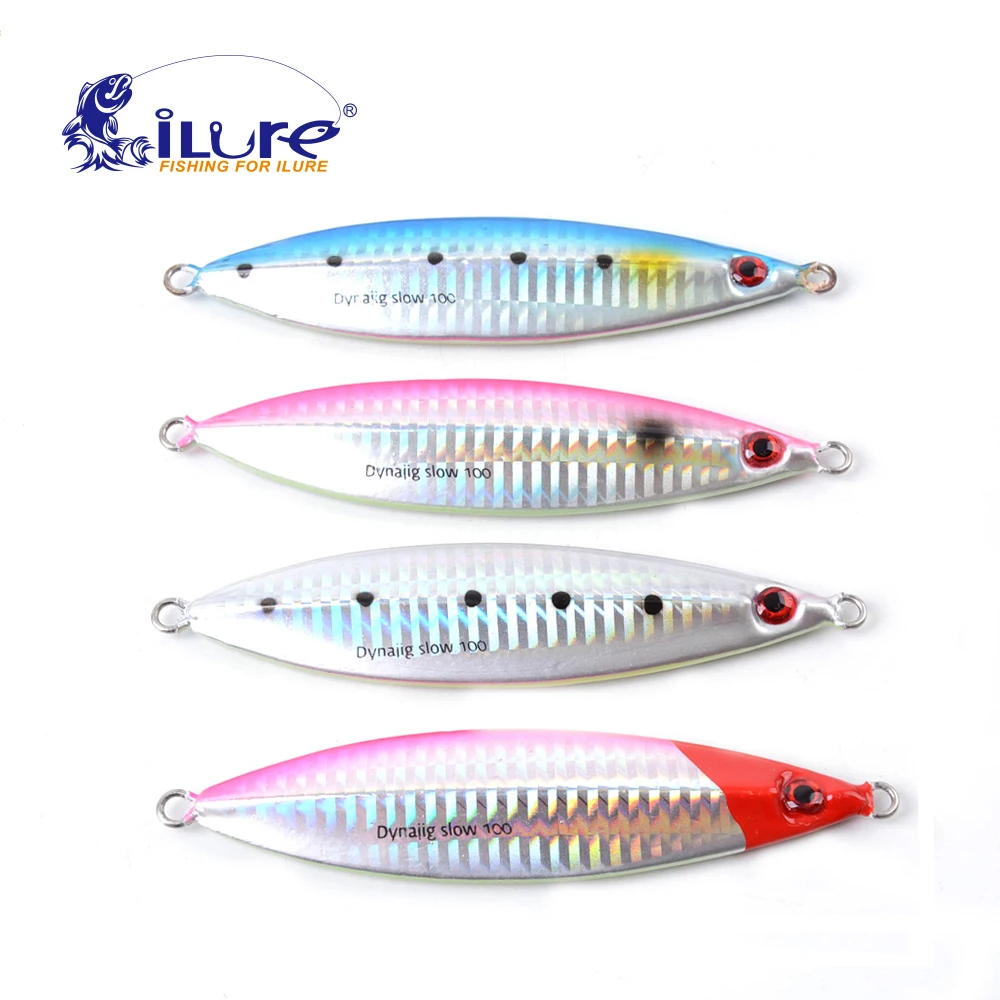 iLure 4pcs/lot Metal Jig Sea Fishing Lure 30g 40g 60g 100g 130g 160g Metal Plate Slow Jigging Lead Bass Baits Artificial Bait