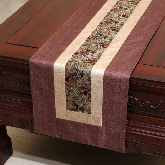 Custom Handmade Rustic Modern Lace Table Runner, Patchwork Damask Cotton Table Cloth, Rectangular Dining Table Mat, Coffee Pads image 2