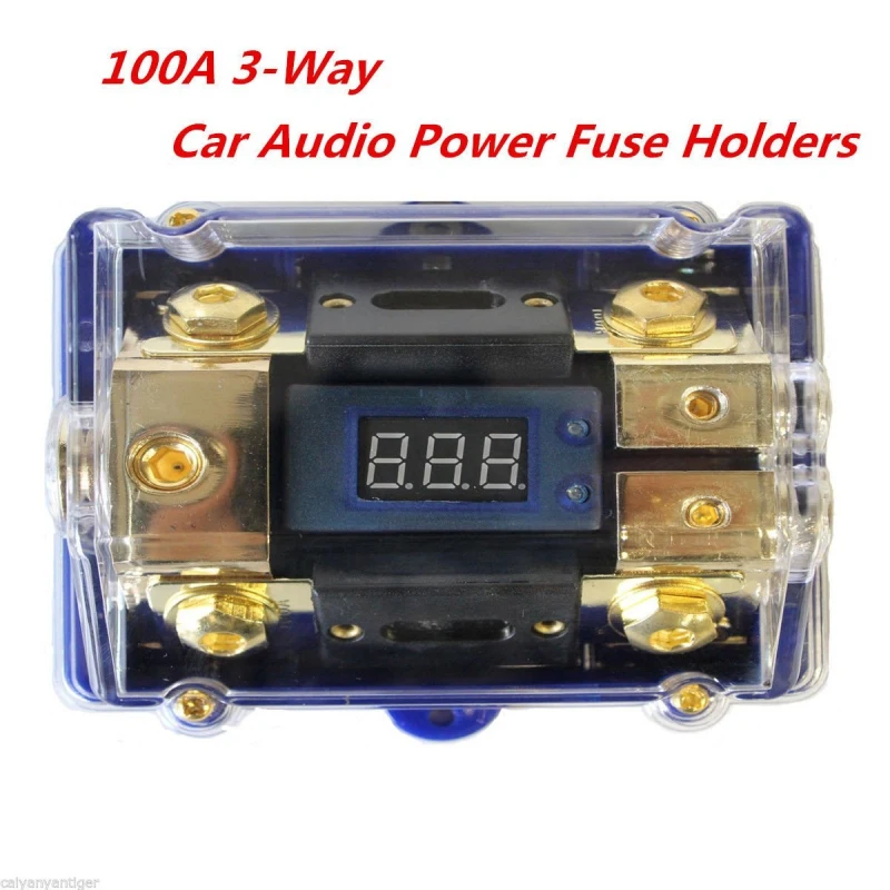 

3-Way Car Audio Power Fuse Holder Stereo Distribution Block Fuse box /LED Display