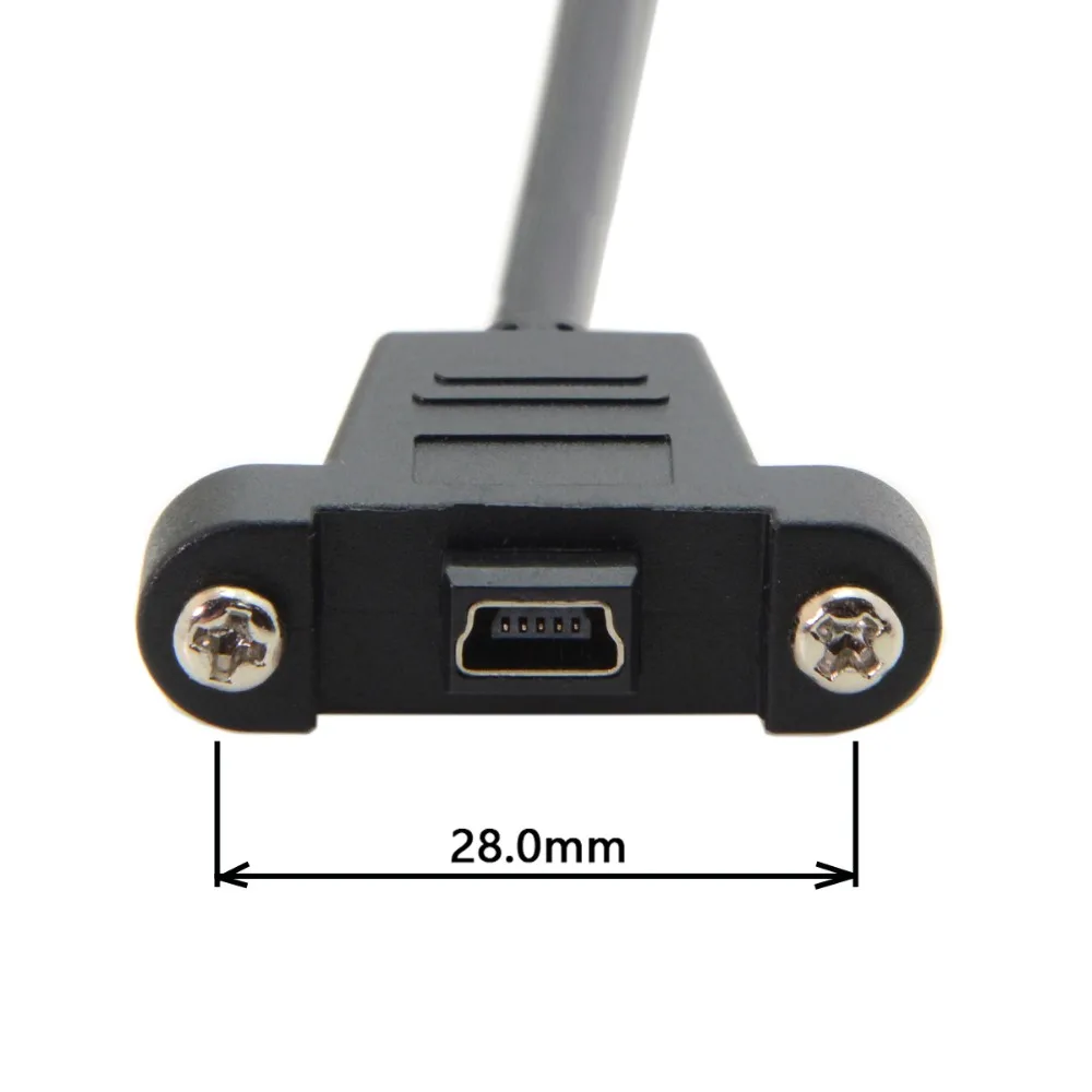 30cm/50cm Micro-USB 5pin to Mini-USB 5pin Male to Female Connector Adapter Cable with Panel Mount Hole USB 2.0 Data Sync Cable