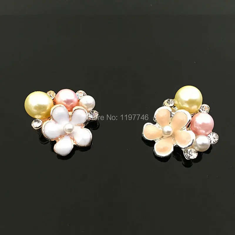 Decorations for Nail art 18mm 10pcs Flatback Decorations Rhinestone Decorations Flower Pearls Decorations for Hair Bow Center