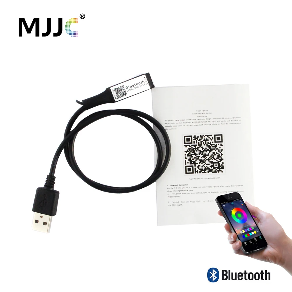 

MJJC Bluetooth LED Controller RGB 5V 12V 24V LED Strip Light Wireless Bluetooth Controller Android IOS App Music USB Controller