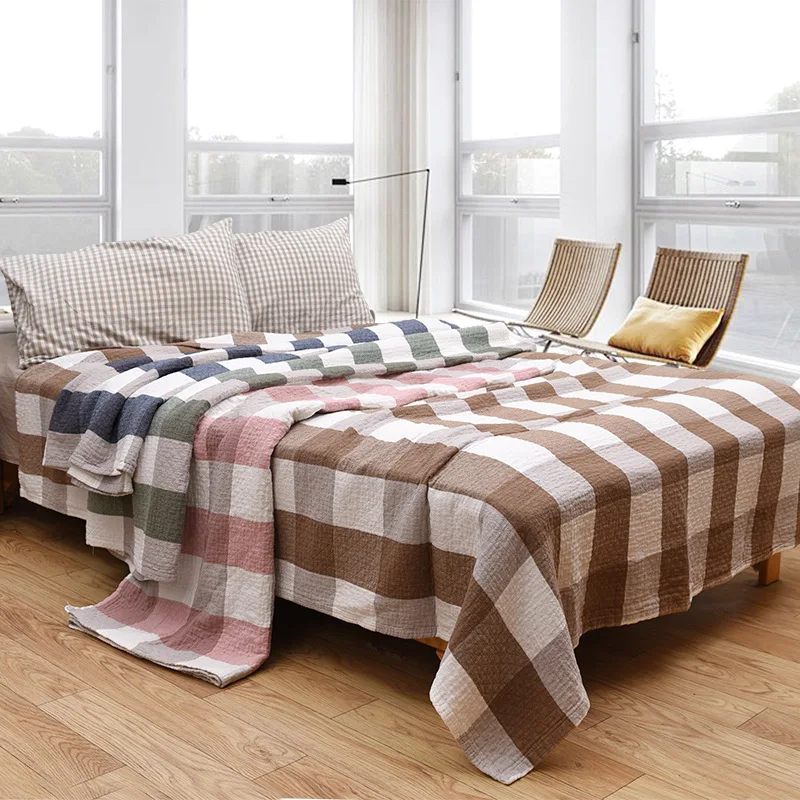 Children Blanket 150*200 CM Muslin Cotton Bedding 3 Layers Kids Thick Swaddling Adults Autumn  Receiving blanket