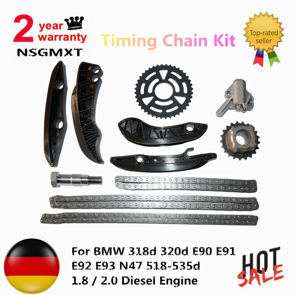AP03 łańcuch rozrządu zestaw do BMW E90 E91 E92 E93 E60 E61 N47 518-535d 1.8 / 2.0 silnik wysokoprężny 13527797903 11318510014
