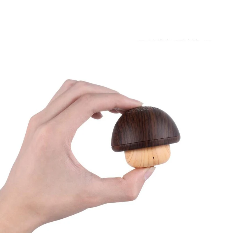 FooHee Wooden Bluetooth 4.2 Speaker Mini Cute Mushroom TWS Series Connection Gift TF Card Support HD Microphone PC1