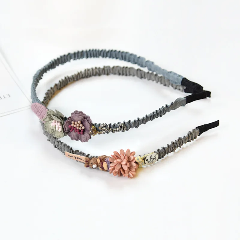 Diadema de flores coreanas para niñas, corona de diamantes de imitación, diademas de alta calidad, accesorios para el cabello para mujeres y niñas,