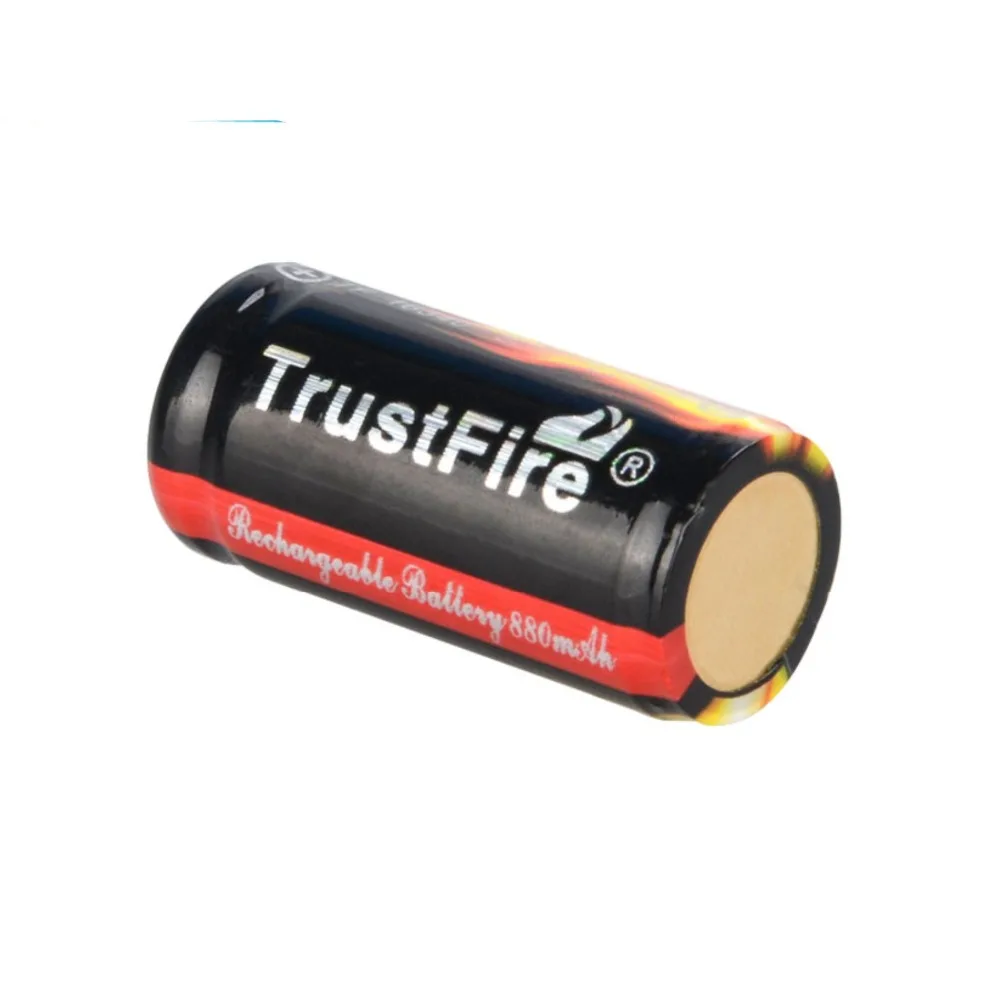 2PCS/LOT Genuine TrustFire Full Capacity 880mAh 16340 RCR123 CR123A 3.7V Protected PCB Rechargeable Battery