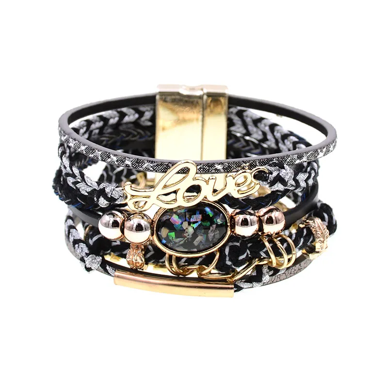 WELLMORE women bracelets leather bracelets bohemia charm bracelets for women fashion jewelry drop shipping