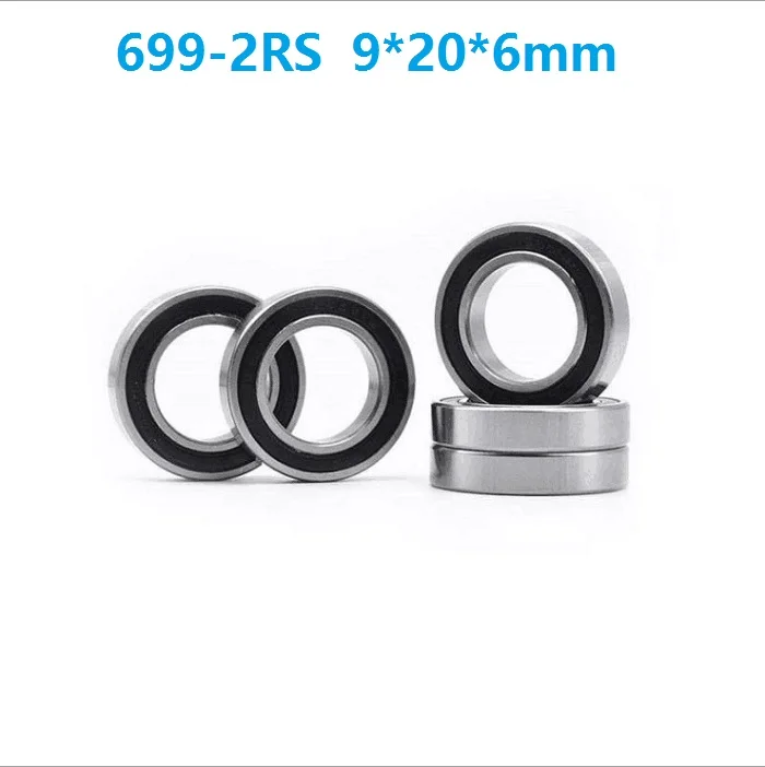 

500pcs/lot 699RS 699-2RS 699 2RS RS 9*20*6mm Rubber sealed deep groove ball bearings bearing 9x20x6 mm