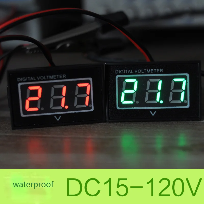 24V 36V 48V 60V Golf Cart Digital Voltage Meter Battery Gauge DC15-120V Club Car Green Waterproof and dustproof Two lines