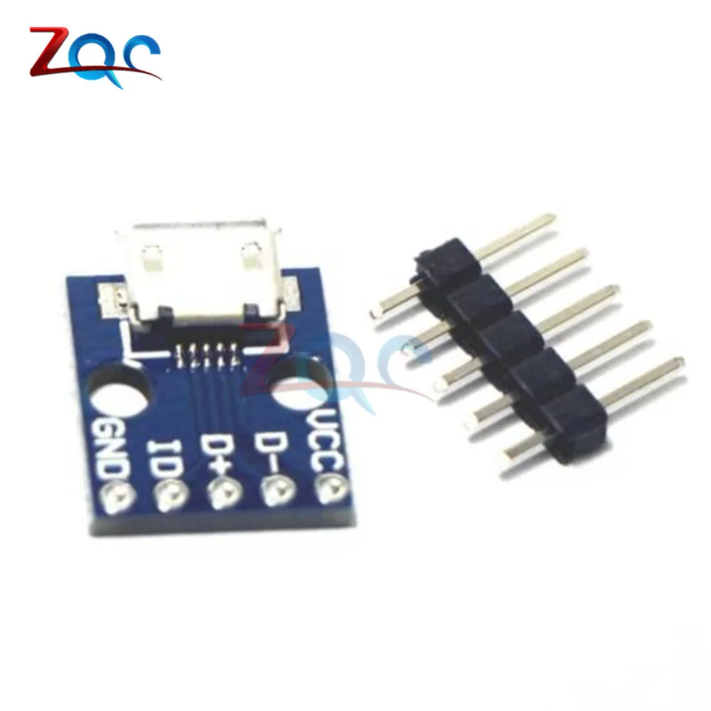 5pcs CJMCU Micro USB Board Power Adapter Connector 5V Breakout Micro USB Interface Module with Pin for Arduino