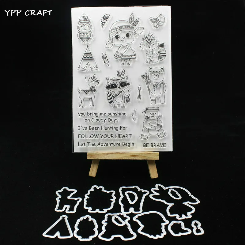 YPP CRAFT Be Brave Stamp And Metal Cutting Dies for DIY Scrapbooking/photo album Decorative Embossing DIY Paper Cards