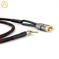 HIFI 3.5mm To RCA Stereo Audio Cable L Angle Headphone Jack To RCA  Interconnect Cable For Mobile Phone Tablet Car PC