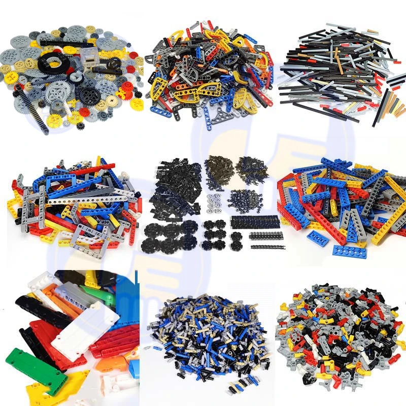 200Grams High-tech Gear Studless Beam Arms Pin Connctor Axle chain Panel Chain Link Parts Fit for LEGO MOC Brick Bulk DIY Toys