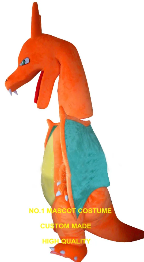 custom orange Pterodactyl Pterosauria pterosaurs dragon dino mascot costume adult size high quality carnival fancy dress 3471