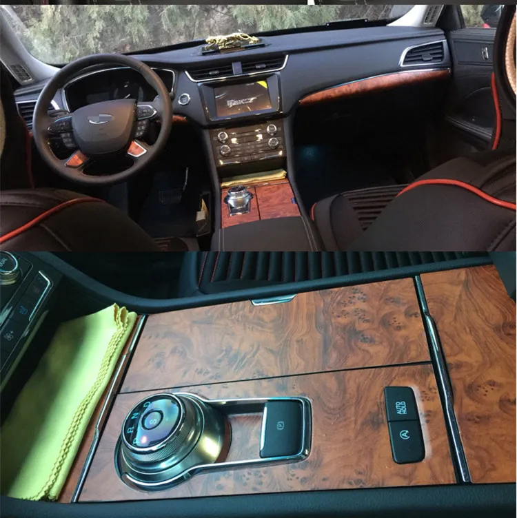 30x124cm Color Change Wood Grain Vinyl Film Furniture Wood Grain Textured Decal Car Internal Self-adhesive Sticker Car Styling