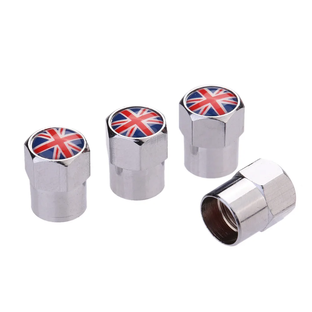 4 Pcs/Lot Flag Australia Russia Spain England Italy France USA Germany Car Motorcycle Wheel Tire Valve Stem Air Caps Car Styling