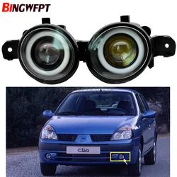 2pcs (right + left) Auto LED Fog Lamp + Angel eye light White For Renault Clio Symbol 01-08 For Renault Symbol LB0/1/2 Saloon