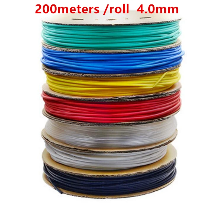 

200m/roll 4MM Heat shrinkable tube heat shrink tubing Insulation casing 200m a reel