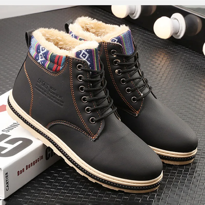 

Ankle Boots Warm Men Snow Boots Winter Lace-up Men Shoes New Arrival Fashion Winter Boots Outdoor Warm Boots