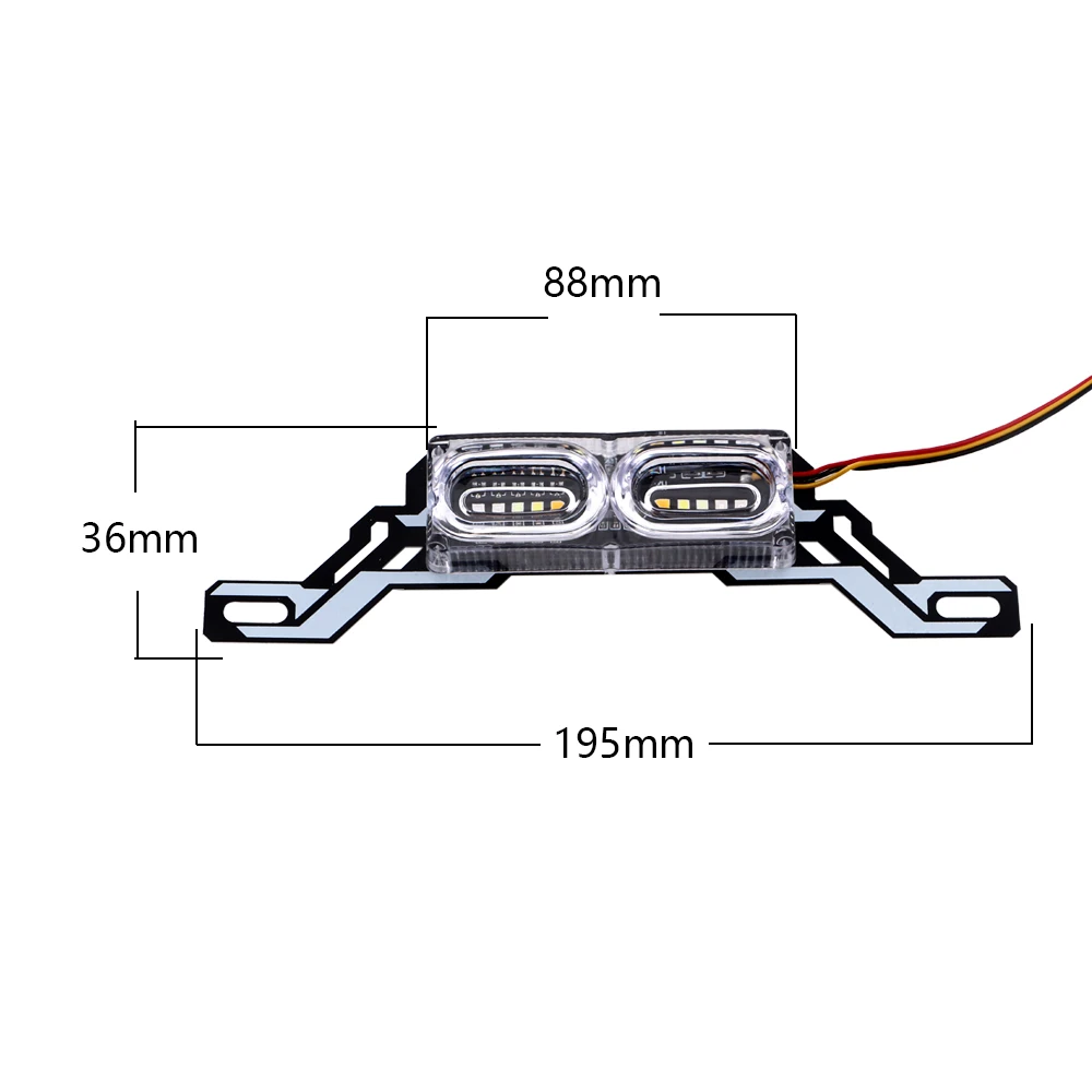 Motorcycle Flow RGB Colorful LED Strobe Brake License Plate Light 10 LED Flash Stop Light Car Police Warning Lamp Day Tail Light