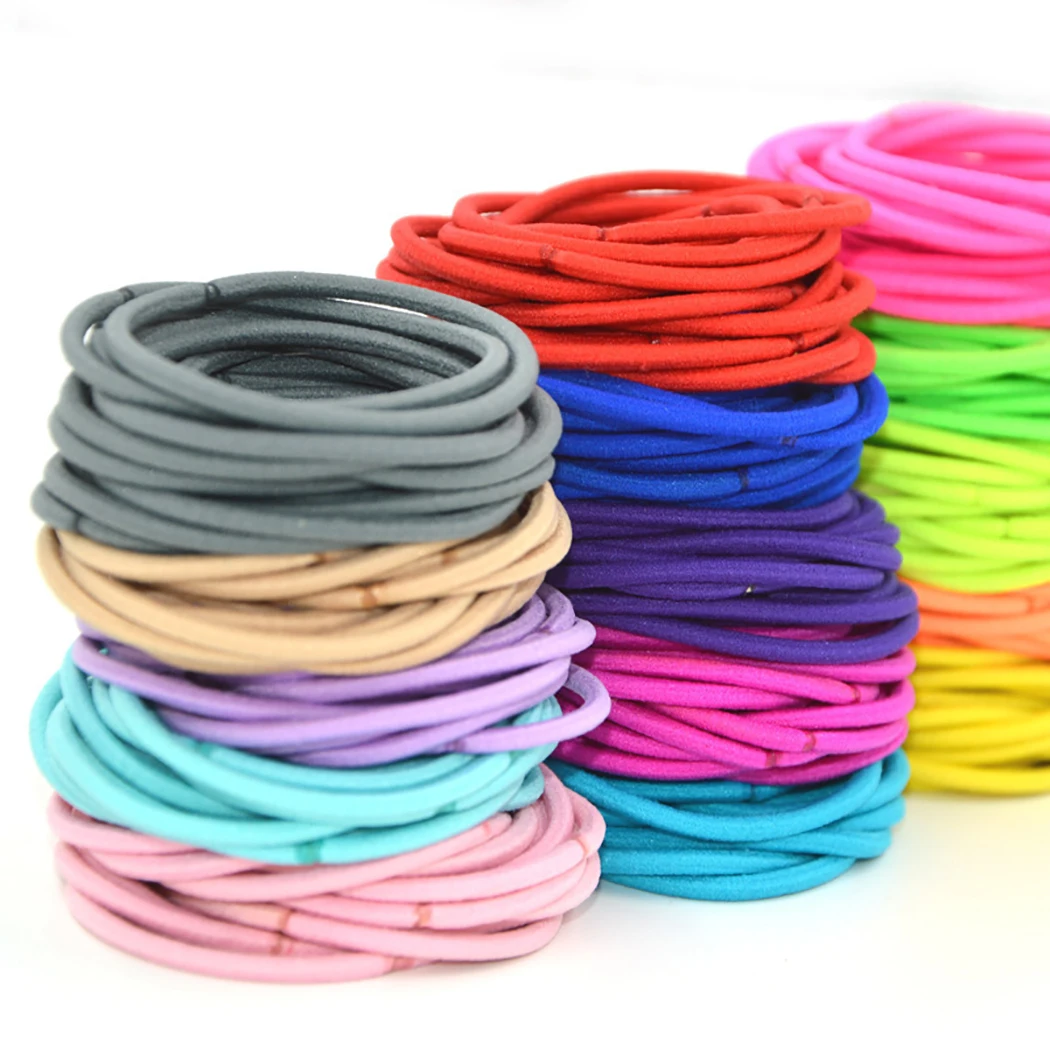 60pcs/lot 5CM Hair Accessories women Rubber bands Scrunchy Elastic Hair Bands Girls Headband decorations ties Gum for hair