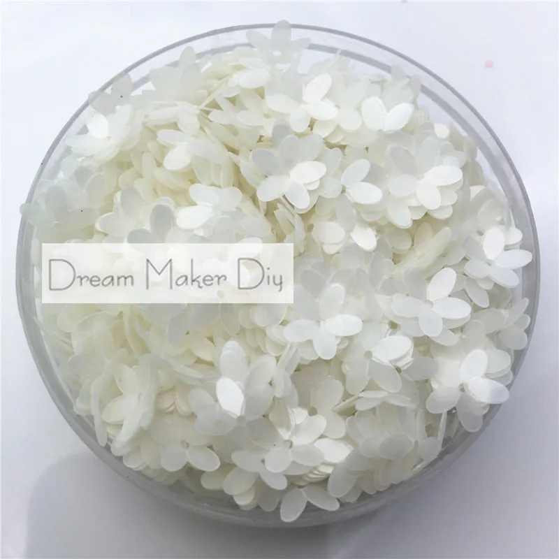 3000Pcs(50g) 10mm Matt White Flower Loose Sequins Paillette Garment Sewing/Embellishment Findings DIY Accessories Decoration