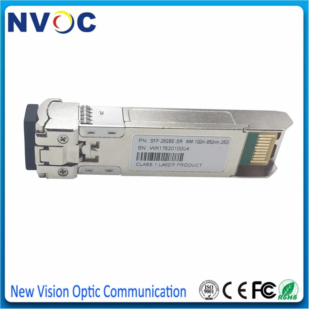 Transceptor Óptico SR SFP28, Conector LC, Módulo de Fibra Óptica Dupla, SFP 850nm, 100m Duplex, 25Gbps, 50Pcs