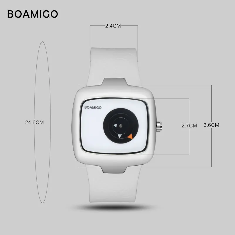 fashion women watches BOAMIGO brand creative ladies quartz watches girl white rubber wristwatches  gift clock relogio feminino