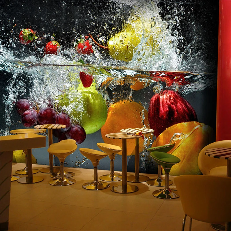 beibehang papel de parede 3d Restaurant tea shop cafe bar Leisure wallpaper background mural custom fruit 3D wall paper wall