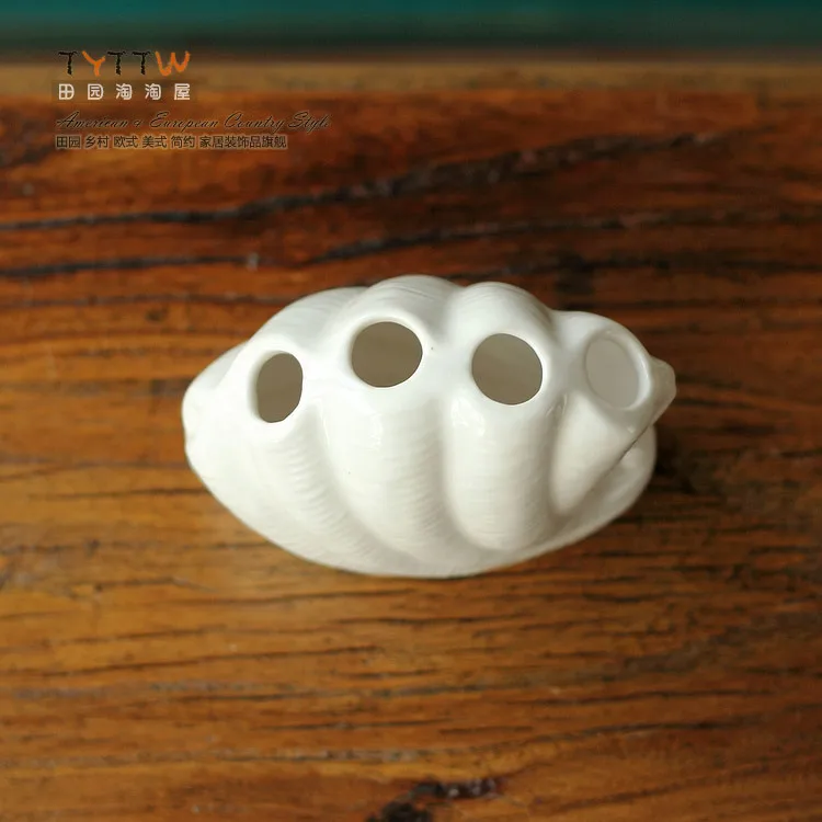Genuine High Quality Mediterranean Shell Model Bathroom Suit Ceramic Toiletries Kit Hand Sanitizer Bottle Toothbrush Soap Holder