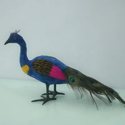 

large 40x12x25cm blue peacock bird,polyethylene&furs handicraft garden decoration toy birthday gift a1922