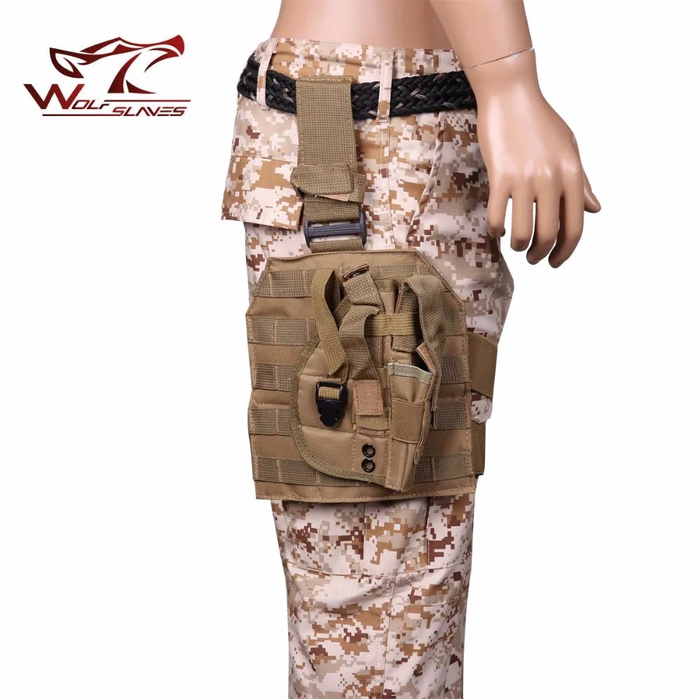 Molle Gun Case Adjustable Tactical Holster Puttee Thigh Leg PB 075 Pistol Airsoft Gun Holster Pouch with Magazine Pocket Bag