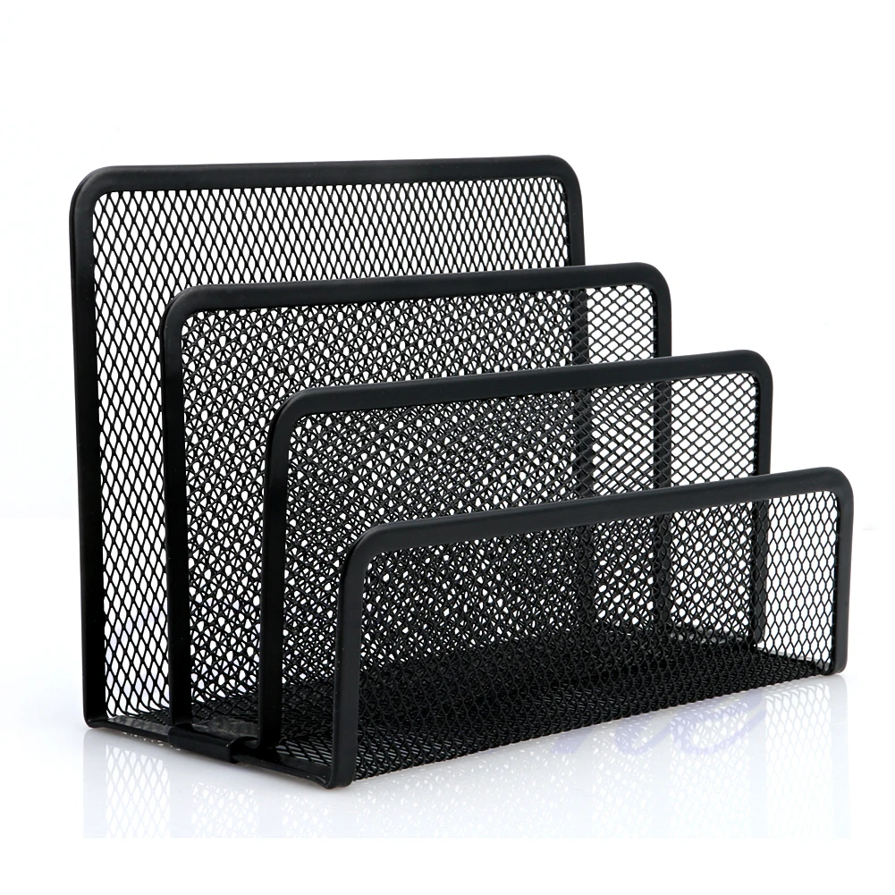 

Black Metal Document Desk accessories Mesh Letter Sorter Mail Tray Office File Organiser Holder Business School Office Supplies