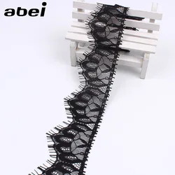 5cm 3yards/lot DIY Sewing Lace Trims Embroidered Eyelash Lace Ribbon Black lace Fabric Garments Accessories