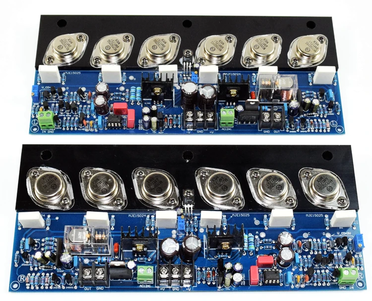 E405 MJ15024G/MJ15025G 200W+200W 4ohm 2SA1930/2SC5171 Completed Amplifier board Free ship