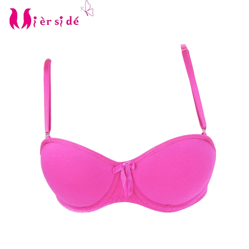 Mierside 20334A girl Children Bralette solid bras pink/green/rose/white 28-34A B cotton bra high quality