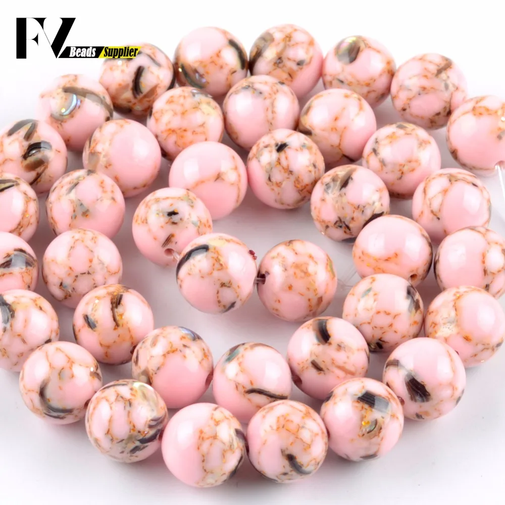 Perline di pietra turchese Howlite rosa chiaro naturale per creazione di gioielli 4mm-12mm perline distanziate allentate rotonde misura collana