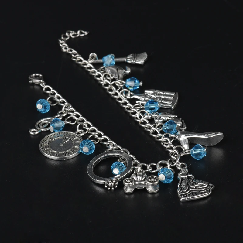 MQCHUN Cinderella High Heel/Dress/Pumpkin  Charms Bracelets Once Upon a Time Bracelet Jewelry carriage Pendants Bangles-25