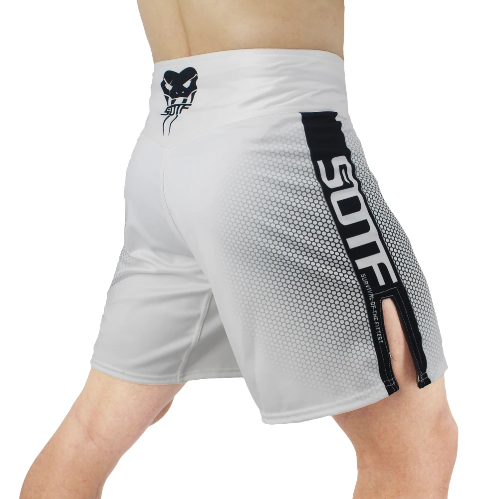 Soft bermuda de boxe com estampas geométricas, shorts de cobra venenosa, branca ou vermelha, tigre, muay thai, mma, roupa de boxe, luta, sanda