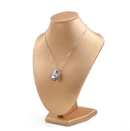 Hot Sale!! Newly Fashionable PU Golden Necklace Holder Jewelry Stand Mannequin Torso Suitable For Jewelry Store