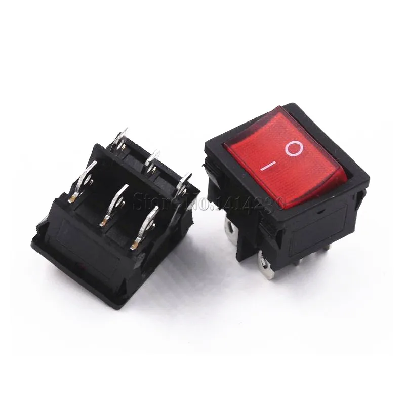 1PC KCD5 21x24mm 21*24mm Rocker Switches Kit 4 Pin 6Pin 2 Position 3 Position 6A/12A 250VAC ON-OFF ON-OFF-ON