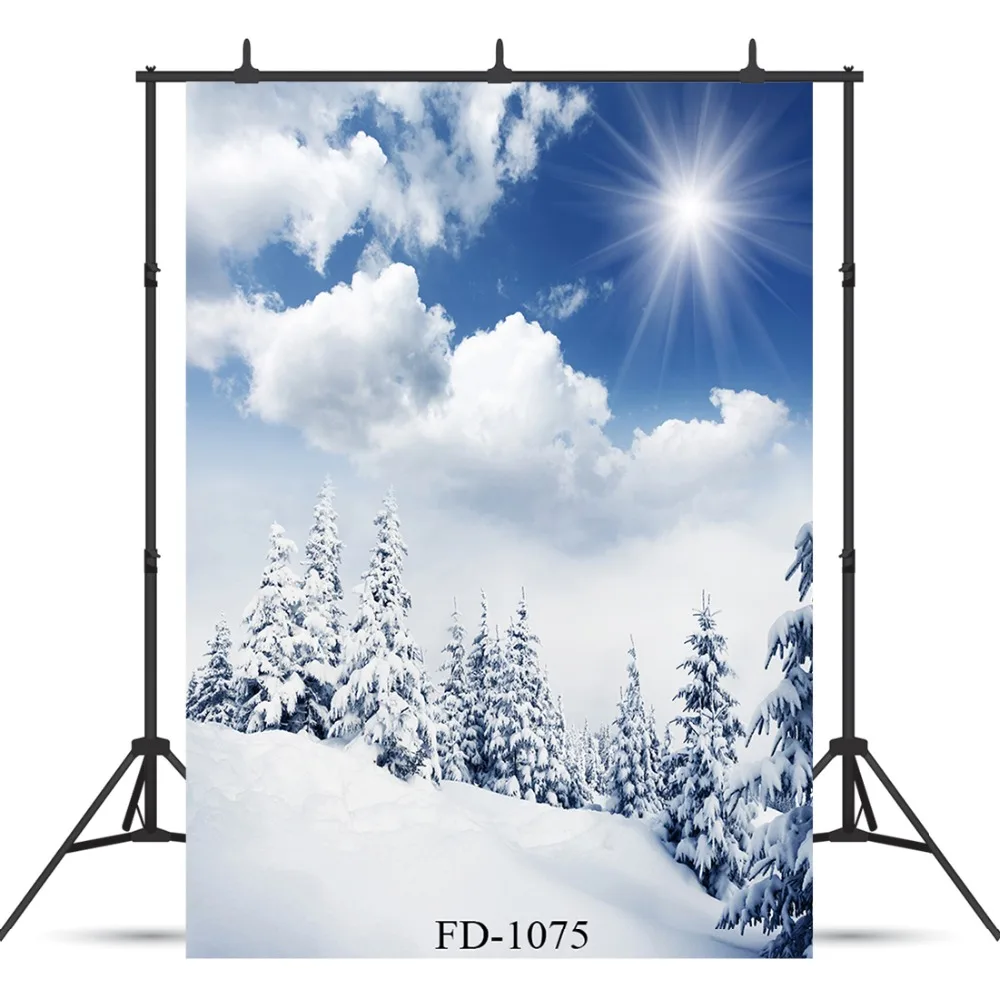 Sun Snowy Woods Photographic Background For Photograph Accessories Children Kids Vinyl Cloth Printed Photo Backdrop Photocall